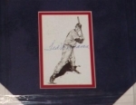Ted Williams Framed SI cover and Signed Post Card (Boston Red Sox)